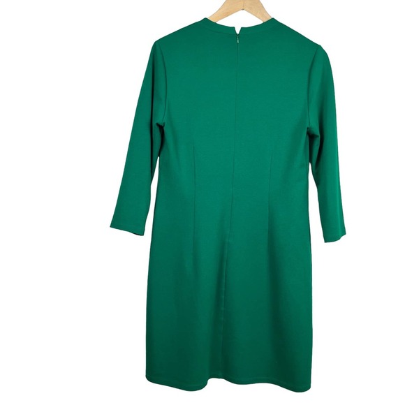 Eliza J gold button green ponte‎ A line dress size 8 - Picture 4 of 9